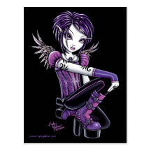 Monica Purple Tattoo Fairy Postcard
