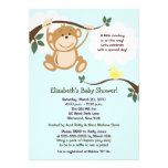 Monkey and Birdie Neutral Baby Shower Invite invitations