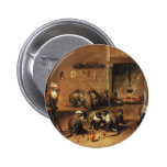 Monkey Art:   Monkeys in Kitchen by David Teniers Buttons