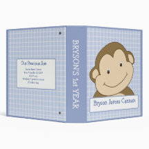 MONKEY Baby Scrapbook Keepsake Shower Gift Binder