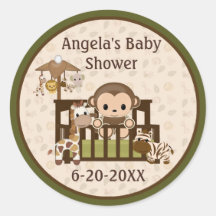 Monkey Baby Shower blank labels/seals NALI NJM #01 Stickers