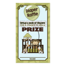 Monkey Baby Shower DIAPER RAFFLE TICKETS CA-Blue Business Card
