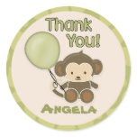 Monkey Baby Shower Envelope labels seals Round Stickers