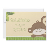monkey; baby shower personalized invitations