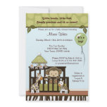 Monkey Baby Shower Invitation jungle safari CA-B