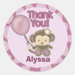 Monkey Baby Shower Thank You label/seal CJ-O #02A Stickers