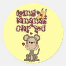 Monkey Bananas Over You Tshirts and Gifts Stickers