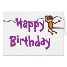 Monkey Birthday Card