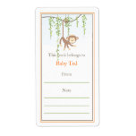 Monkey Bookplate Personalised Shipping Label