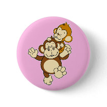Monkey Brothers Button
