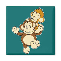 Monkey Brothers Magnet