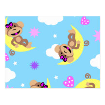 monkey  celestial post card