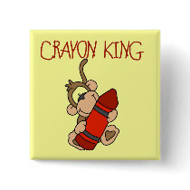 Monkey Crayon King Tshirts and Gifts Pins