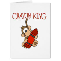 Monkey Crayon King Tshirts and Gifts Card