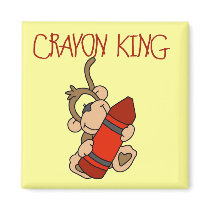 Monkey Crayon King Tshirts and Gifts Refrigerator Magnet