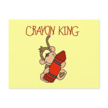 Monkey Crayon King Tshirts and Gifts Postcards