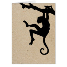 monkey day stamped card