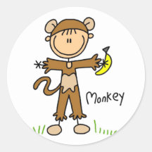 Monkey Dress Up T-shirts and Gifts Sticker