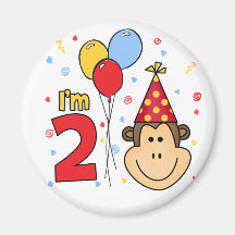 Monkey Face  2nd Birthday Fridge Magnets