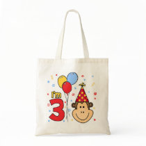 Monkey Face 3rd Birthday Tote Bag