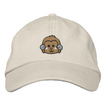 monkey face embroidered baseball cap