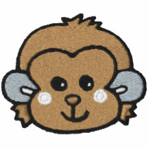 monkey face med embroidered polo shirt
