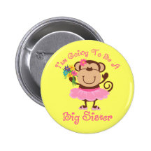 Monkey Future Big Sister Pinback Buttons