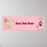 MONKEY Girl Jungle Baby Shower Banner JJ Posters