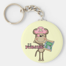 Monkey Girl Pirate Tshirts and Gifts Keychains