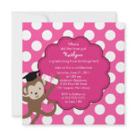 Monkey Grad Graduation Invitation for Girls