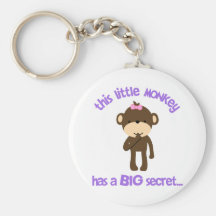 Monkey Has A Secret Big Sister Keychains