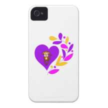 Monkey Heart iPhone 4 Cases