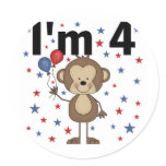 Monkey I'm 4 T-shirts and gifts Sticker