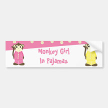 Monkey in Pyjamas Bumper Sticker