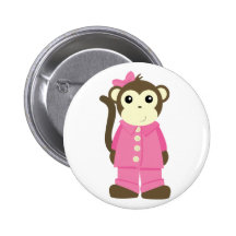 Monkey in Pyjamas Pinback Button
