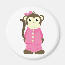 Monkey in Pyjamas Refrigerator Magnets