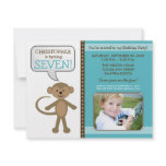Monkey-ing Around Birthday Party Invite (blue) invitations