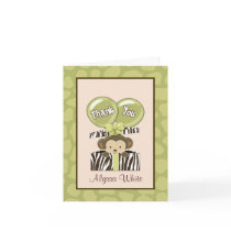 Monkey Jungle Baby Shower CA Thank You Note Card