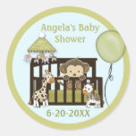 Monkey les étiquettes de baby shower/joints vides  autocollants