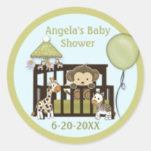 Monkey les étiquettes de baby shower/joints vides  autocollants