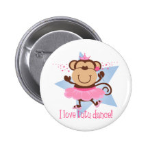Monkey Love Tutu Dance Button