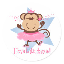 Monkey Love Tutu Dance Stickers