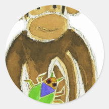Monkey Loves Bugs Stickers