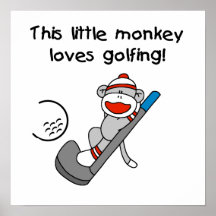 Monkey Loves Golfing T-shirts and Gifts Print