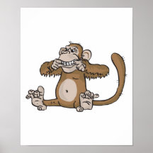 monkey making face posters