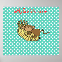 Monkey on bananas poster