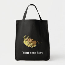 Monkey on bananas tote bag