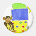 monkey on wagon and gifts fridge magnets