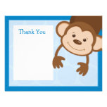 Monkey Party Thank You Card Announcement