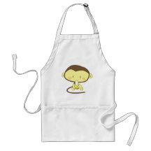 Monkey peeling a banana aprons